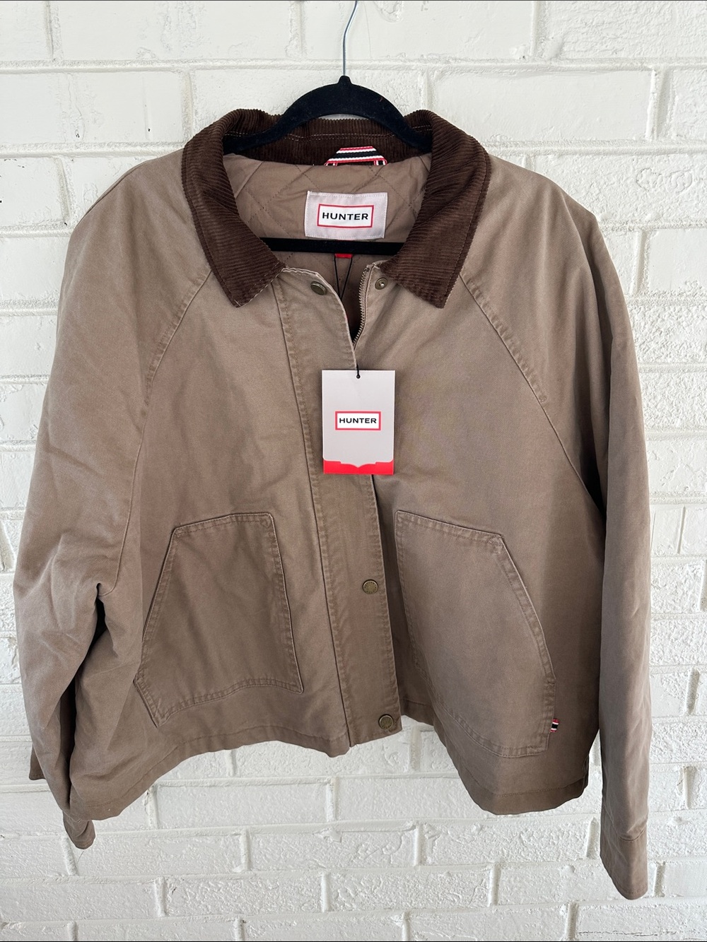 NWT Hunter Oversized Barn Chore Utility Jacket XL Casual Tan Chocolate Brown - Picture 3 of 9